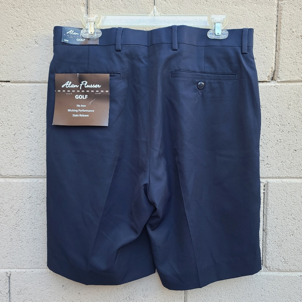Alan Flusser | Golf No Iron Sweatwicking Navy Shorts NEW Size 32 Waist - Picture 6 of 9